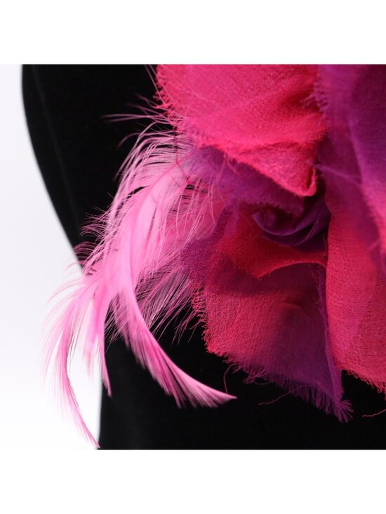 Borsalino Antica Casa Black Velvet Floppy Hat -Pink Flower Feather Women\'s Italy main image 6